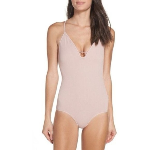 NWT Free People Intimately Fp Move Along Racerback Pink Bodysuit, Size M/L - Picture 1 of 4